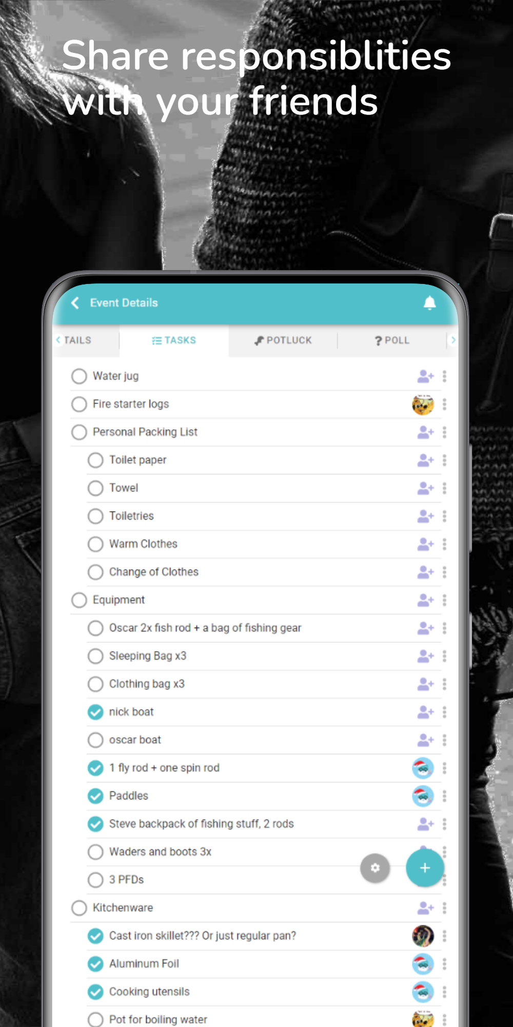 Party planning app task list